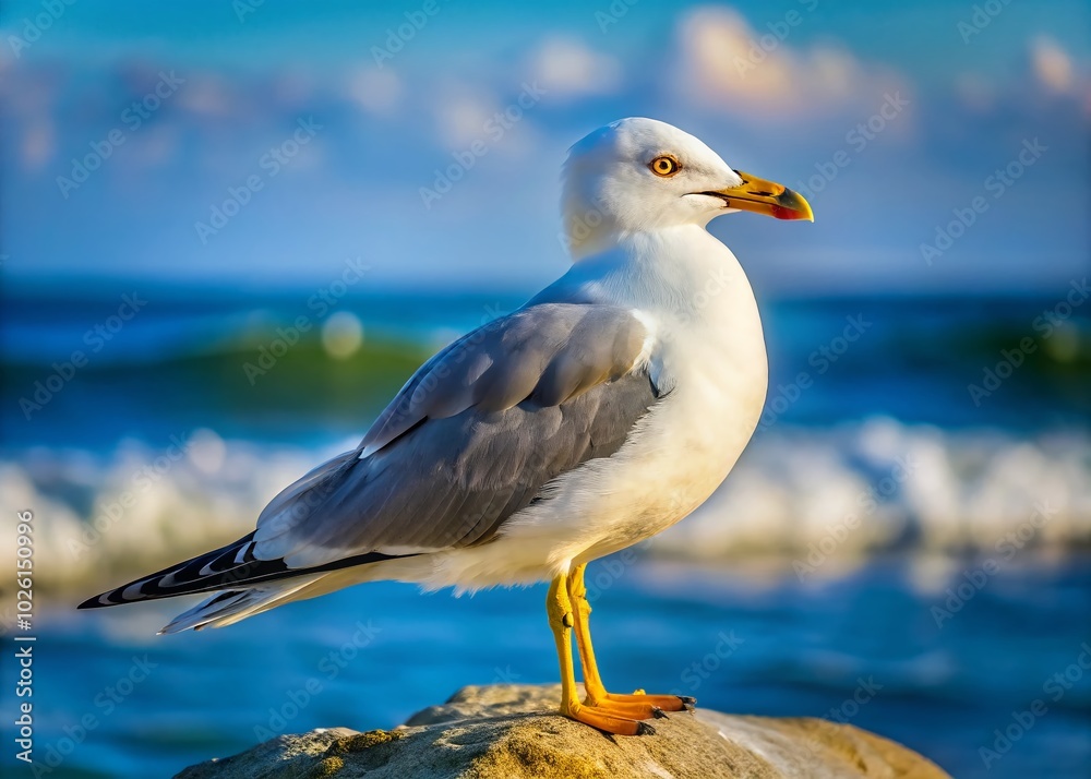 Stunning Portrait of a Ringbilled Gull in Natural Habitat - Wildlife Photography Stunning Portrait of a Ringbilled Gull in Natural Habitat - Wildlife Photography