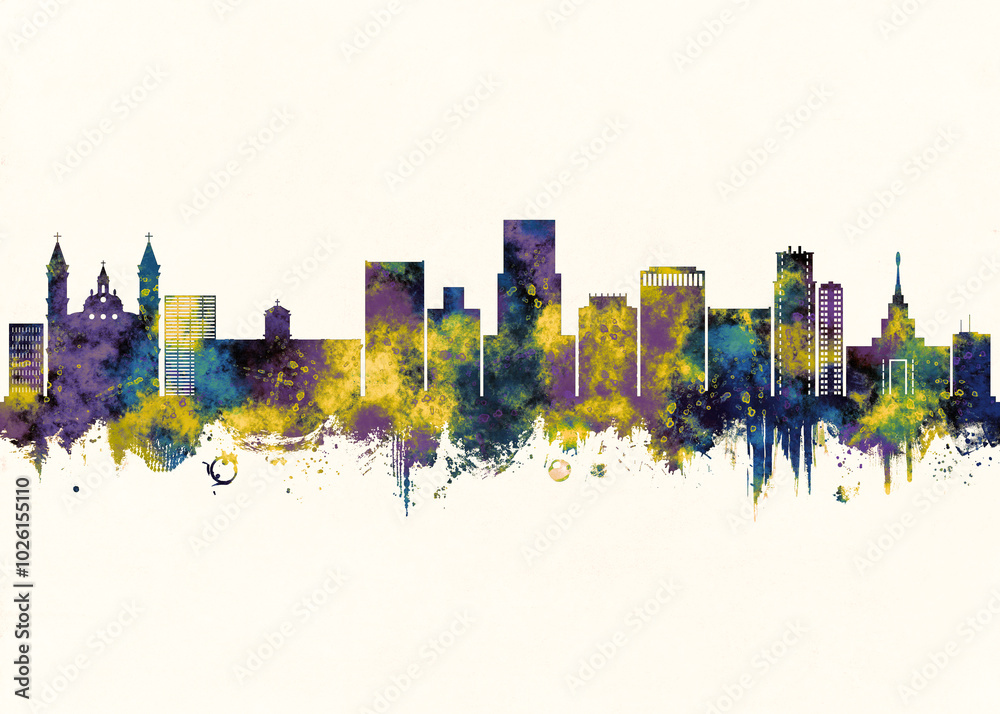 Tegucigalpa City Skyline. Cityscape Skyscraper City Downtown Abstract Landmarks Travel Background Buildings Landscape Modern Art Architecture Business View Building Corporate