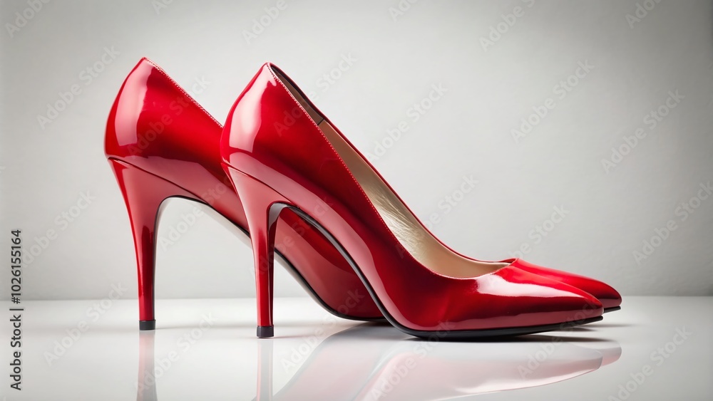Stylish Red High Heeled Shoes for Fashion Lovers - Minimalist Beauty Concept Stylish Red High Heeled Shoes for Fashion Lovers - Minimalist Beauty Concept