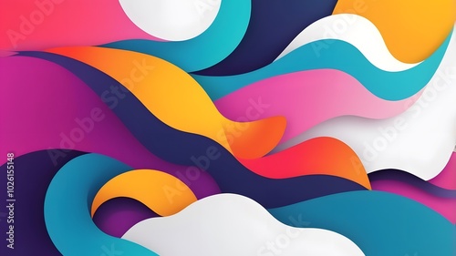 Abstract background vibrant design with bold color elements3D photo