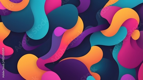 Abstract background vibrant design with bold color elements3D photo