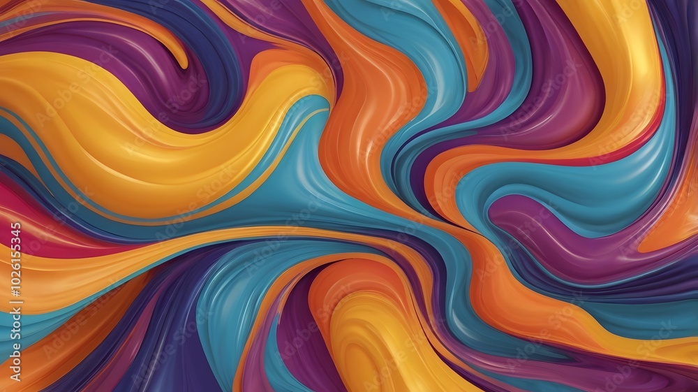 Abstract background with swirling shapes and digital elements 3D Abstract background with swirling shapes and digital elements 3D