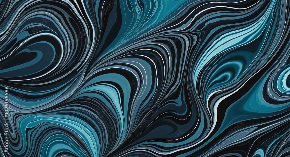 Bold Abstract Pattern with MidnightBlue, Cyan, and Black Organic Shapes Bold Abstract Pattern with MidnightBlue, Cyan, and Black Organic Shapes