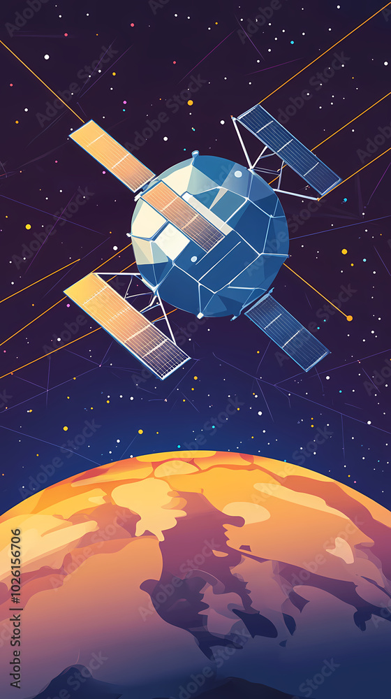 Global satellite internet communications concept vector image Global satellite internet communications concept vector image