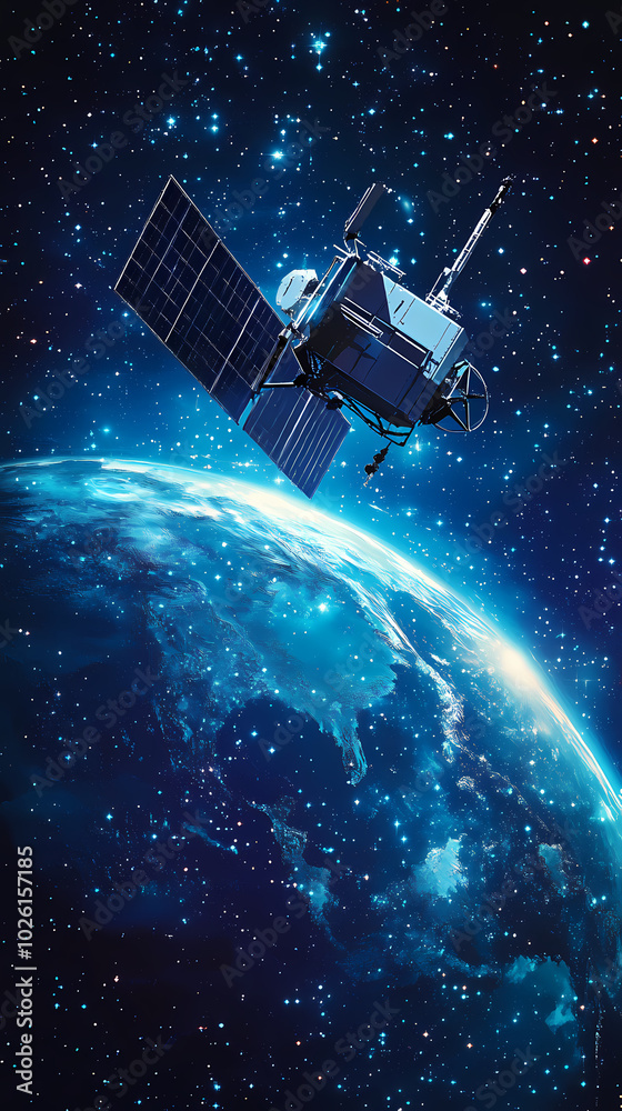 Global satellite internet communications concept vector image Global satellite internet communications concept vector image