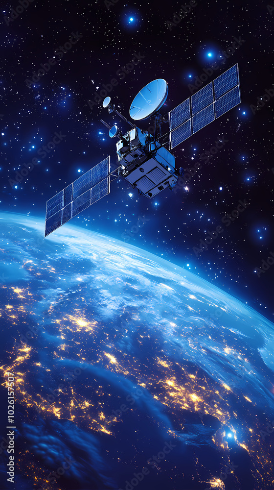 Global satellite internet communications concept vector image Global satellite internet communications concept vector image