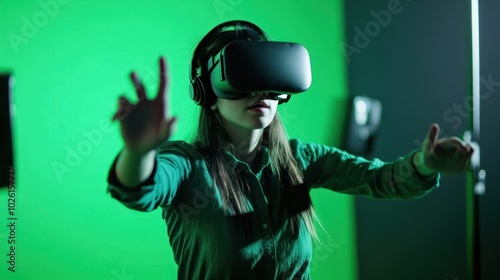 Green screen for VR content creation - Specialized setups for integrating green screen footage into VR environments, 