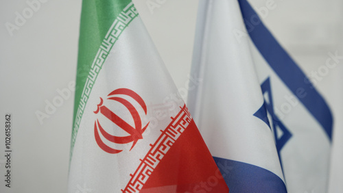 фотографія Iran and Israel flag. The conflict between Israel and Iran.