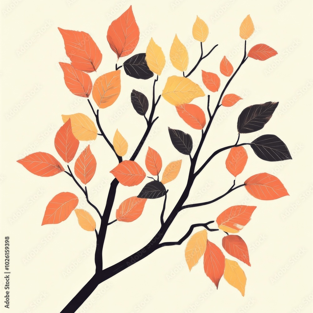 Branch with many leaves Branch with many leaves