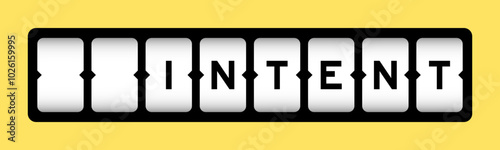 Black color in word intent on slot banner with yellow color background