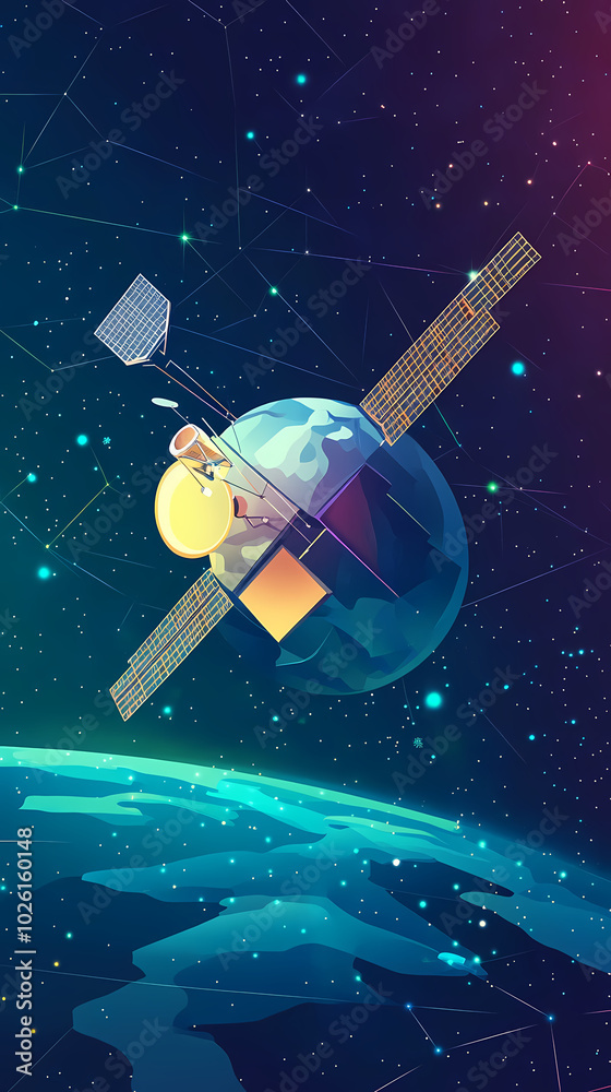 Global satellite internet communications concept vector image Global satellite internet communications concept vector image