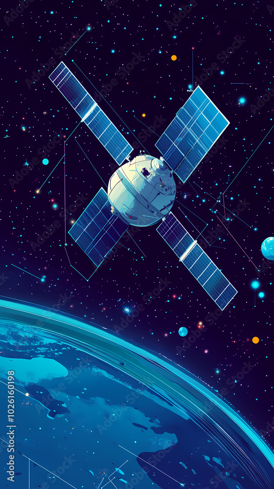 Global satellite internet communications concept vector image Global satellite internet communications concept vector image