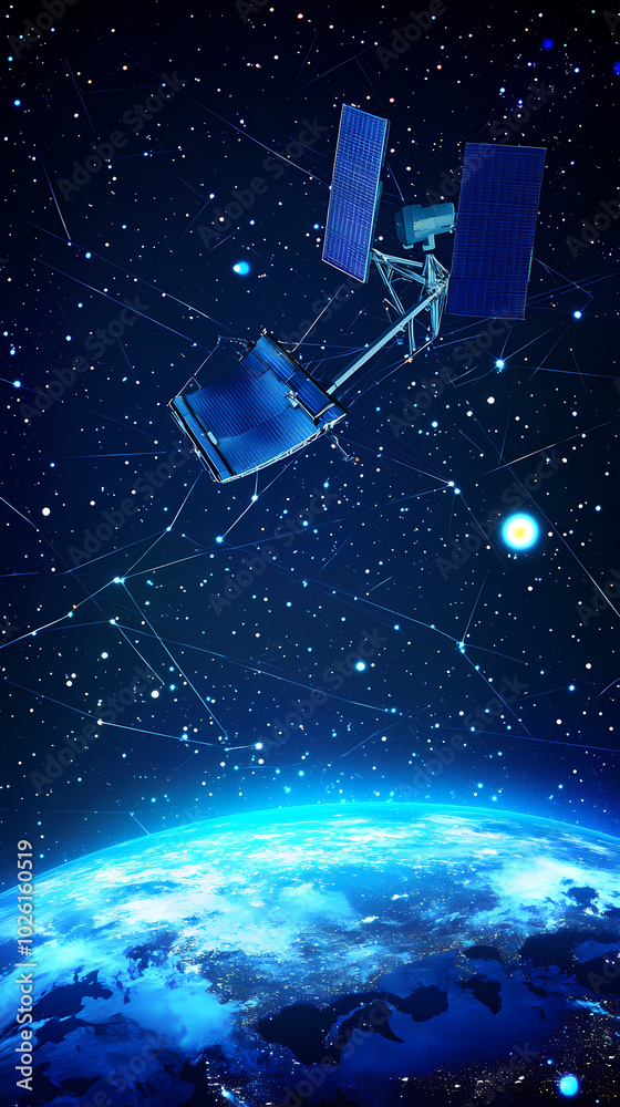 Global satellite internet communications concept vector image Global satellite internet communications concept vector image