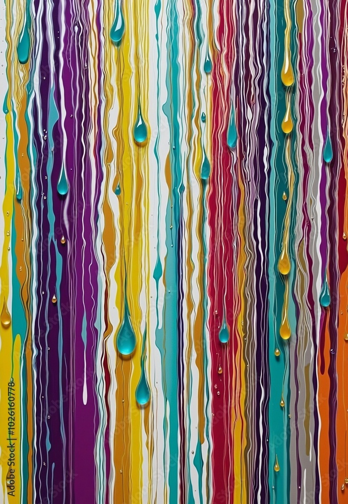 Vibrant Abstract Design with Dripping Shapes and MediumPurple, Cyan, RosyBrown, Gold, Goldenrod, silver, and Metallic Gold