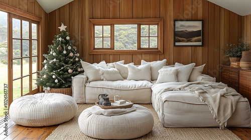 Chic Minimalist Living Space with Cozy Decor