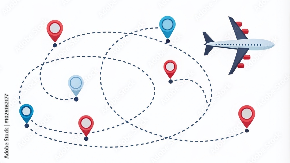 Travel Concept Airplane Route Vector Illustration for Urban Exploration Photography Travel Concept Airplane Route Vector Illustration for Urban Exploration Photography