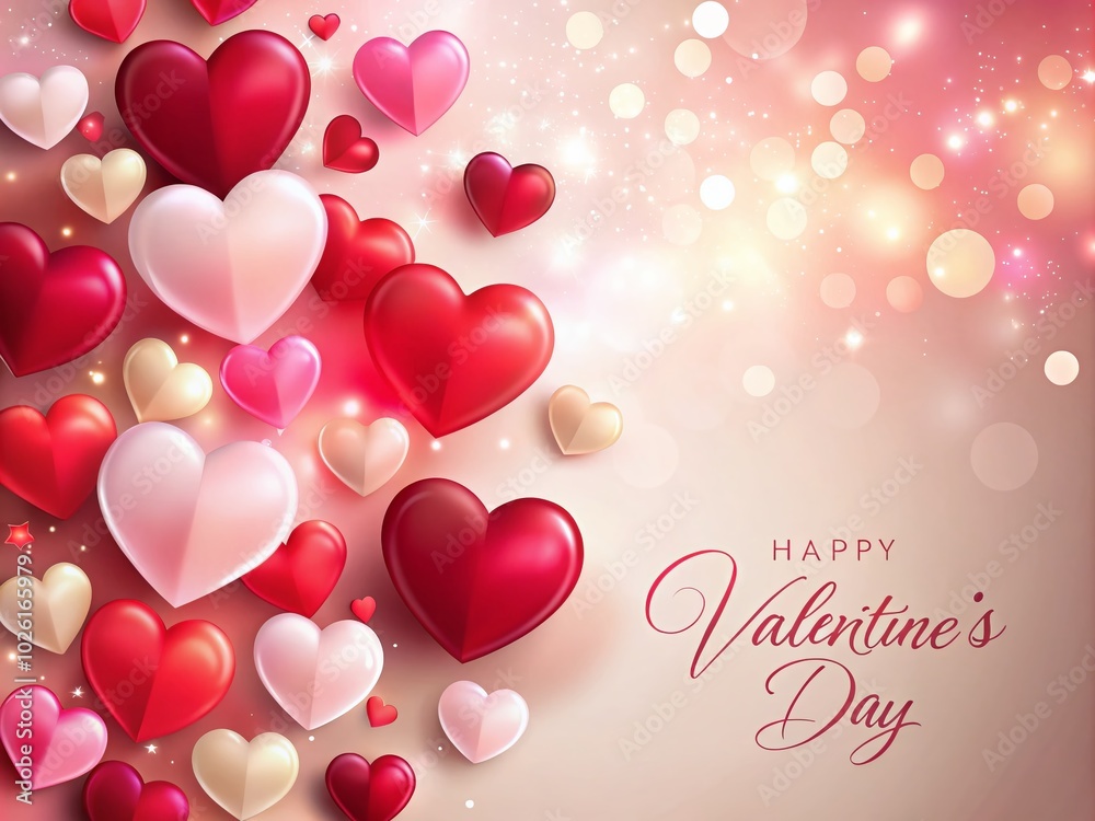 Valentine's Day Card Design with Hearts and Copy Space for Custom Messages Valentine's Day Card Design with Hearts and Copy Space for Custom Messages
