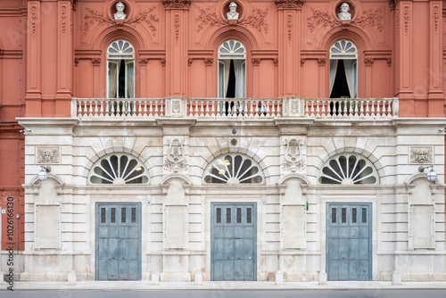 Building facade in the Umbertino district of the city of Bari in Italy