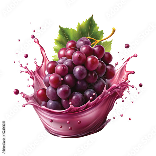 fresh grapes splash png design 