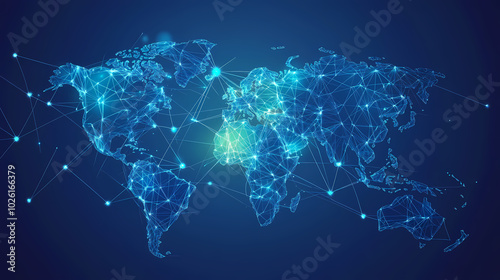 Abstract technology internet world map global vector image