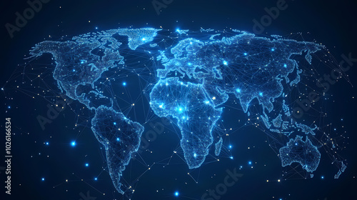 Abstract technology internet world map global vector image