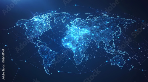 Abstract technology internet world map global vector image