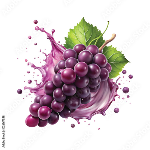 fresh grapes splash png design 