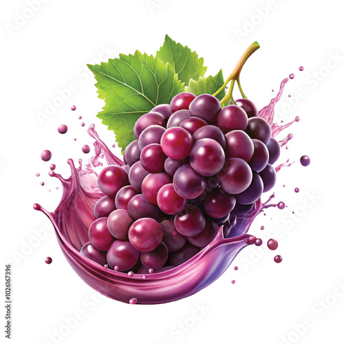 fresh grapes splash png design 