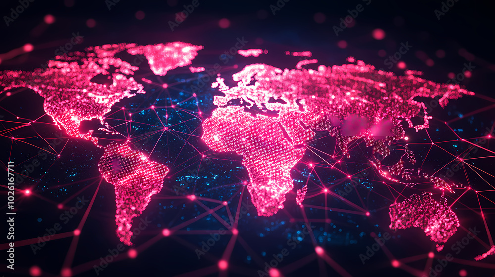 Abstract technology internet world map global vector image Abstract technology internet world map global vector image