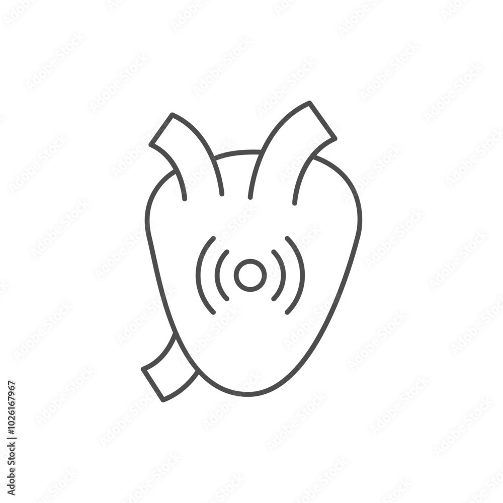 Heart pain line outline icon Heart pain line outline icon