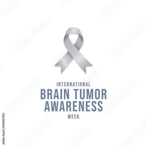 International Brain Tumor Awareness Week vector design template good for celebration usage. International Brain Tumor Awareness Week design. Grey ribbon. flat design. eps 10.