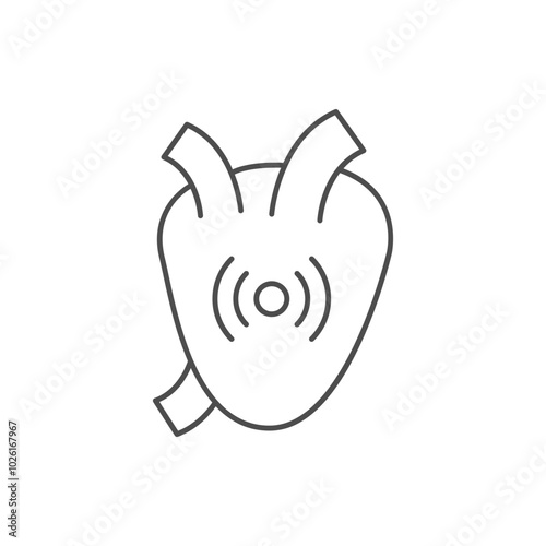 Heart pain line outline icon