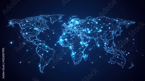 Abstract technology internet world map global vector image