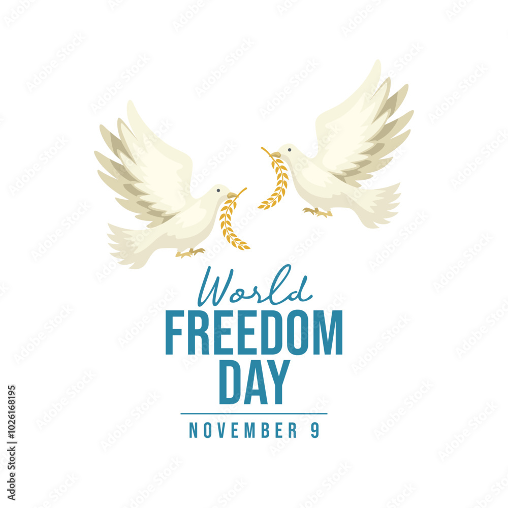 Obraz premium World Freedom Day vector design template good for celebration usage. World Freedom Day design. flat design. eps 10.