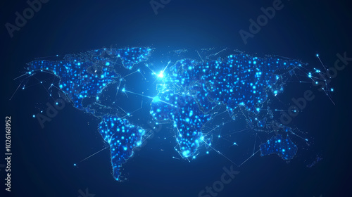 Abstract technology internet world map global vector image