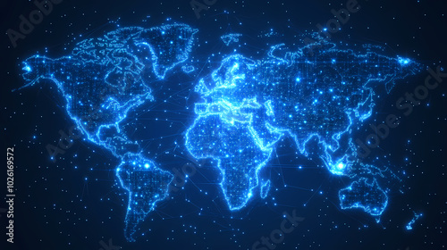 Abstract technology internet world map global vector image