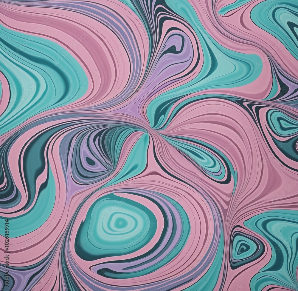Obraz premium Bold Abstract Pattern with Lavender, Cyan, and Pink Organic Shapes