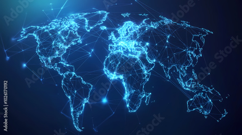 Abstract technology internet world map global vector image