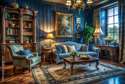 Vintage Blue Front Room Ideas for Timeless Interior Design Inspiration