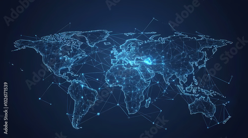 Abstract technology internet world map global vector image