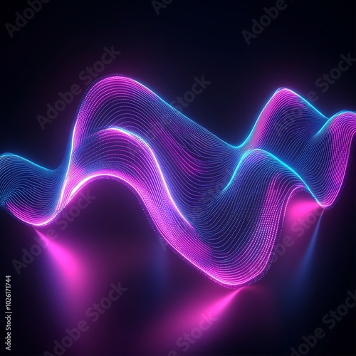 A vibrant, abstract wave of neon light showcasing dynamic movement and energy.