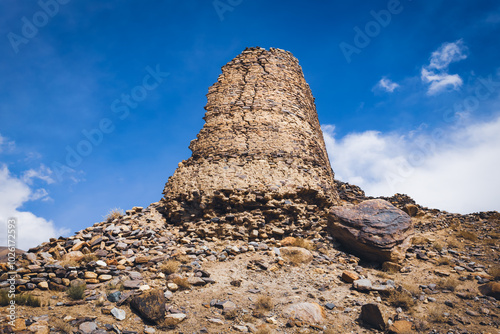 Yamchun Fort ruins near Vrang village in Tajikistan photo