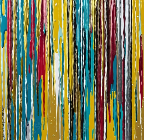 Vibrant Abstract Design with Dripping Shapes and Gainsboro, Cyan, Gainsboro, Gold, Goldenrod, silver, and Metallic Gold photo