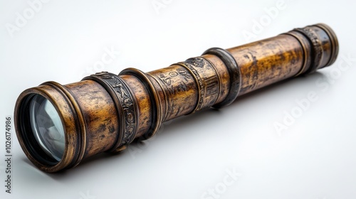 A captain’s spyglass isolated on white background.  photo