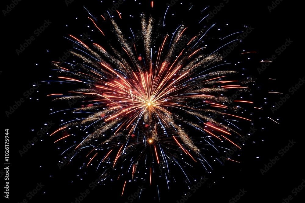 Fototapeta premium Nighttime Fireworks Spectacle with Dazzling Colors