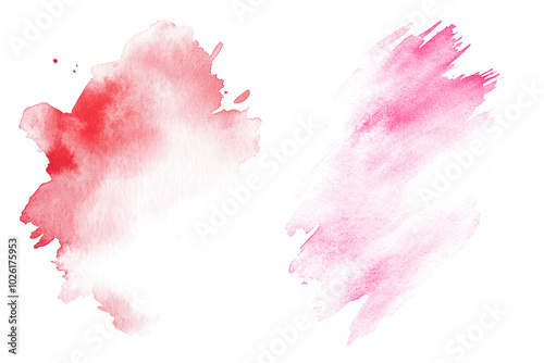 Pink watercolor splash and brush stroke for decoration. PNG.