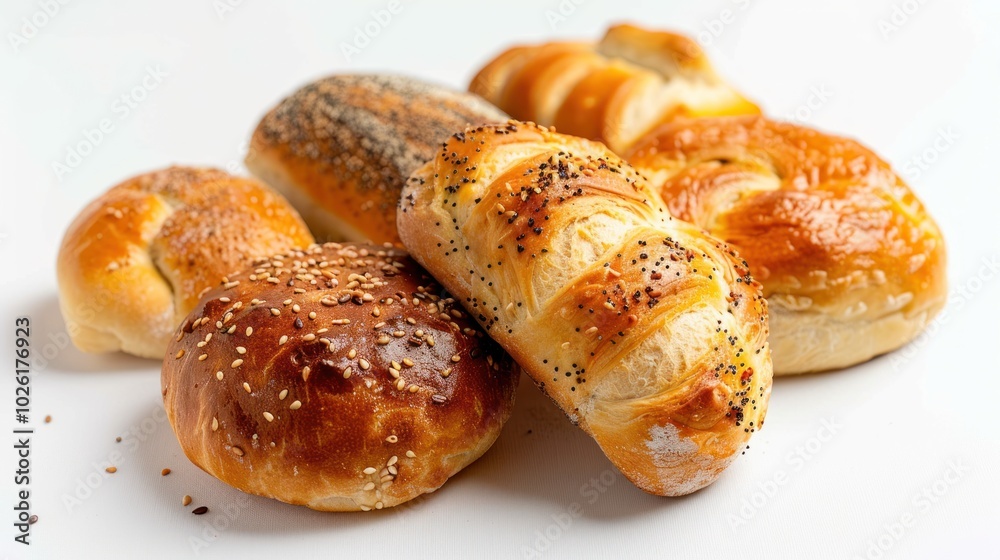 photograph of bread bun pastry. Challah hallah berches, Cornbread, Scone biscuit, on white background. telephoto lens summer daylight cool color photograph of bread bun pastry. Challah hallah berches, Cornbread, Scone biscuit, on white background. telephoto lens summer daylight cool color
