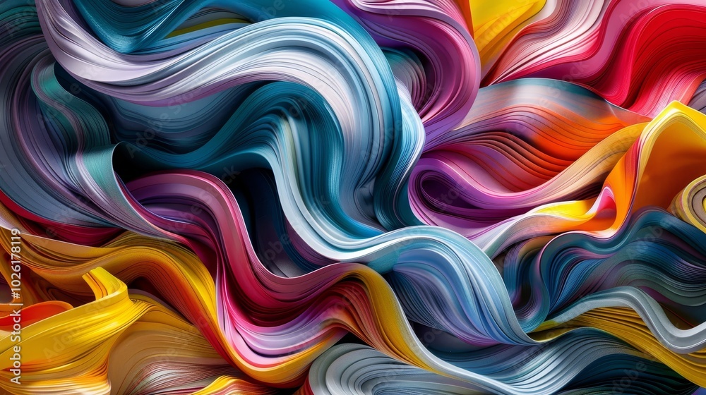 Colorful abstract swirl of flowing lines in vibrant hues captures the movement and energy of creative expression Colorful abstract swirl of flowing lines in vibrant hues captures the movement and energy of creative expression