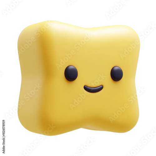 Cute Smiling Star Figure with Soft Design and Cheerful Expression photo