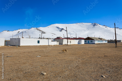 Karakul village in the Murghab region of Tajikistan photo